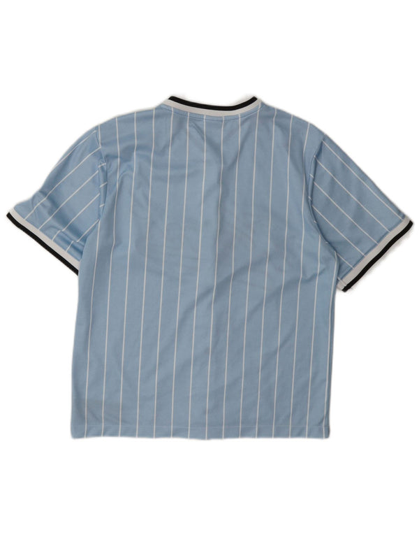 Karl Kani Womens Graphic Oversized Jersey Top UK 6 XS Blau gestreift