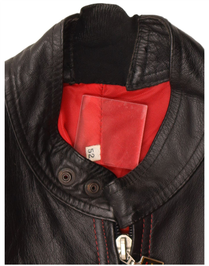 Dainese Herren-Leder-Racer-Jacke IT 52, großes rotes Colourblock-Leder