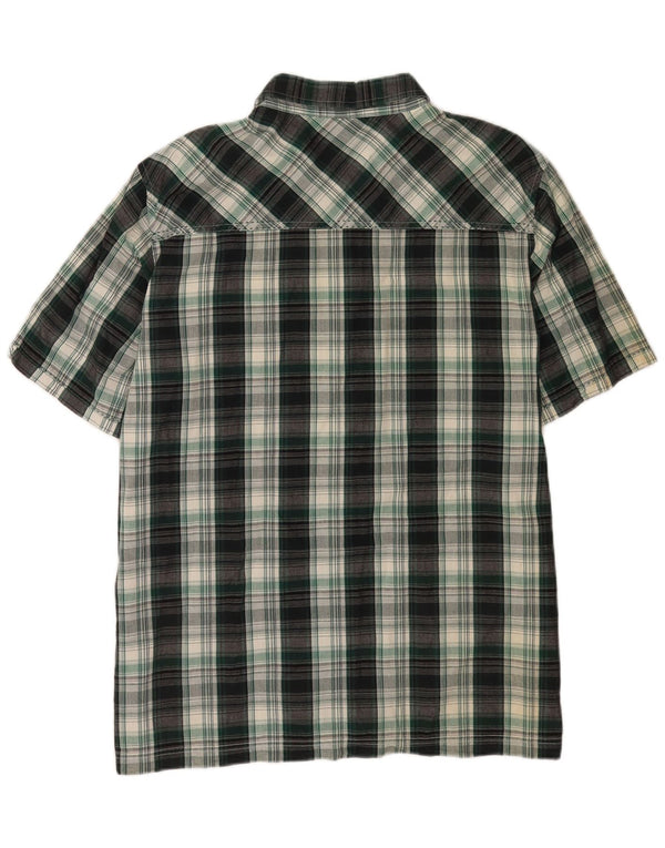 Weird Fish Herren-Hemd, kurzärmelig, reguläre Passform, 2XL, grün, kariert, Baumwolle