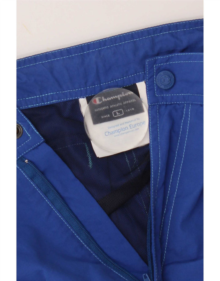 Champion Herren-Badeshorts mit Grafik, groß, blaues Colourblock-Nylon