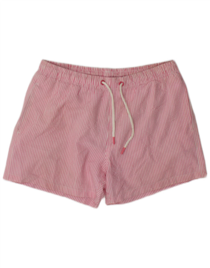 Zara Herren-Badeshorts, Größe L, W34, rosa gestreift