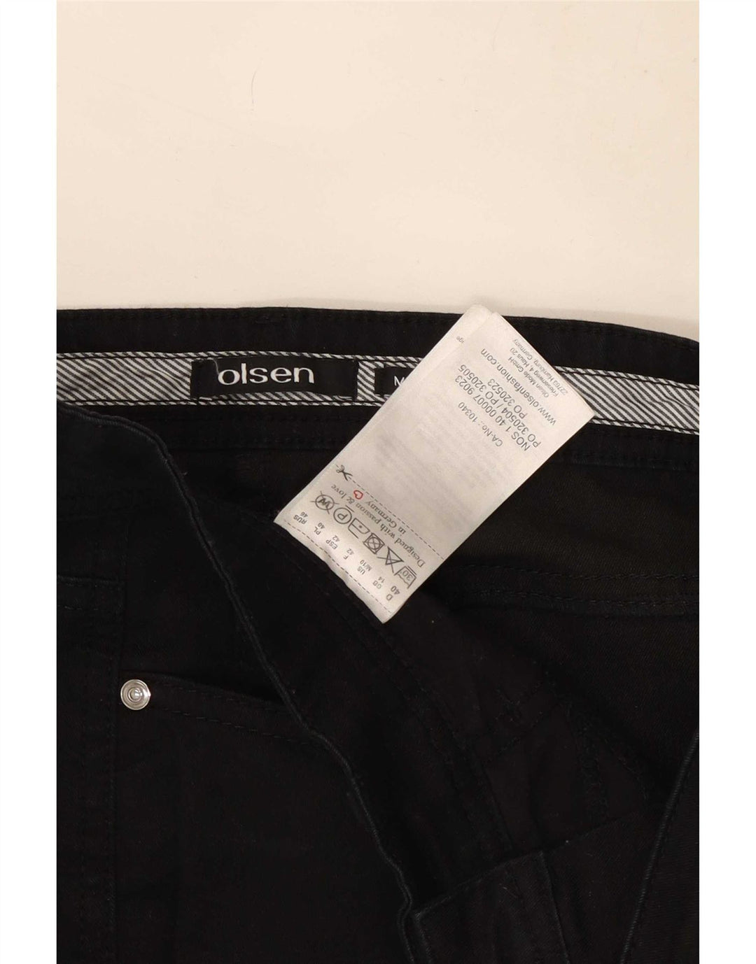 Olsen Damen Slim Jeans UK 14 Medium W30 L30 Schwarz