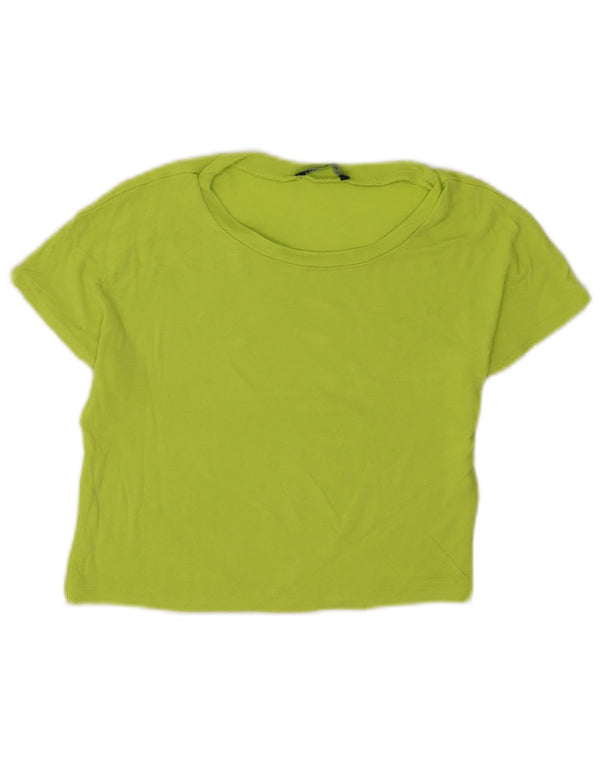 Zara Damen Crop T-Shirt Top UK 8 Small Grün