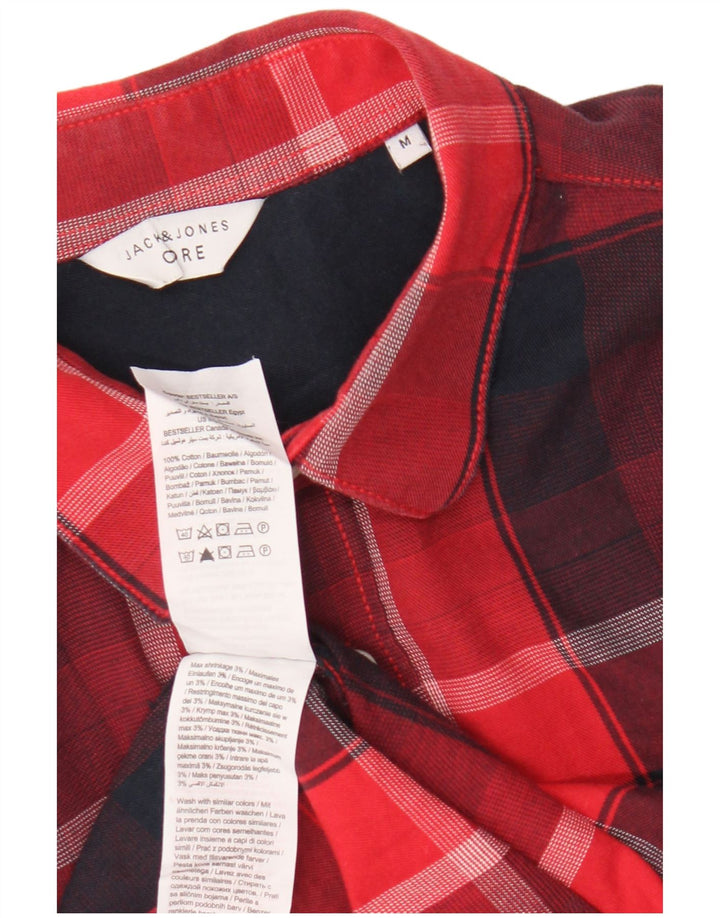 Jack & Jones Herrenhemd aus mittelroter Karo-Baumwolle