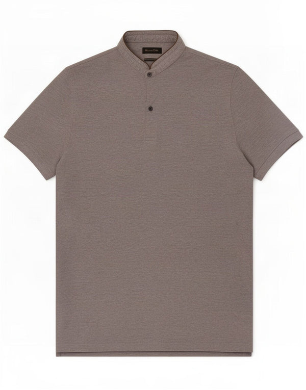 Massimo Dutti Herren-Poloshirt, große graue Baumwolle