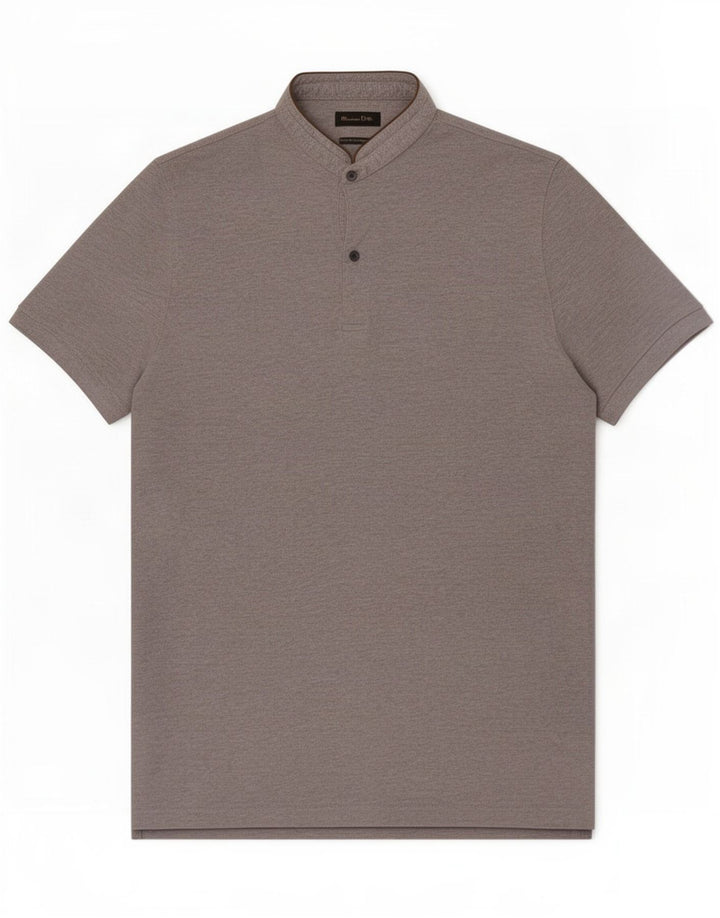 Massimo Dutti Herren-Poloshirt, große graue Baumwolle