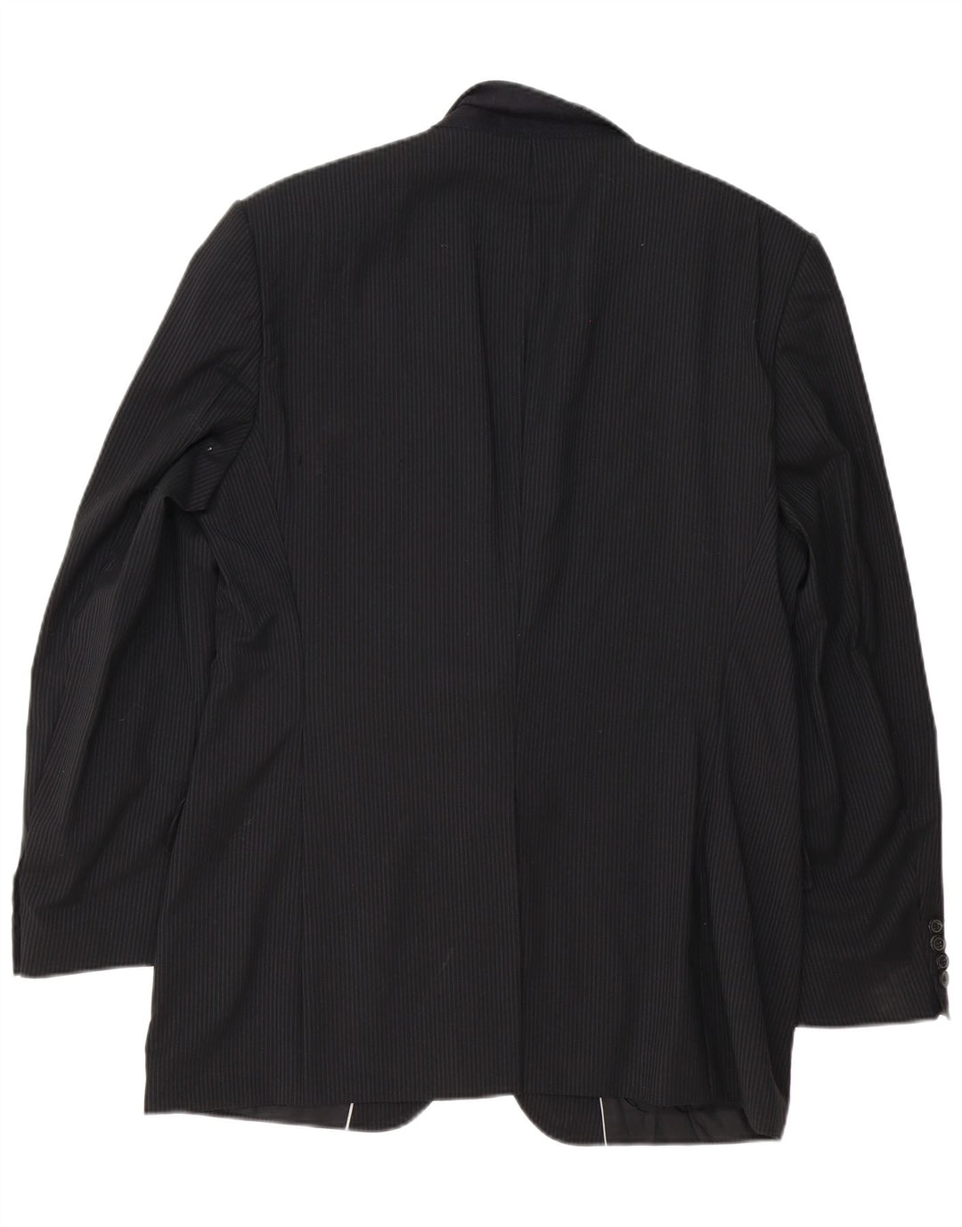 Hugo Boss Herren-Blazer mit 2 Knöpfen, EU 54, 2XL, schwarze Nadelstreifen-Schurwolle
