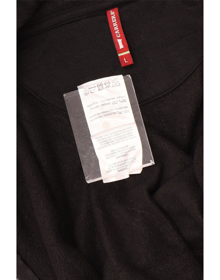 CARRERA Herren-Kapuzenpullover mit Reißverschluss, groß, aus schwarzem Polyester
