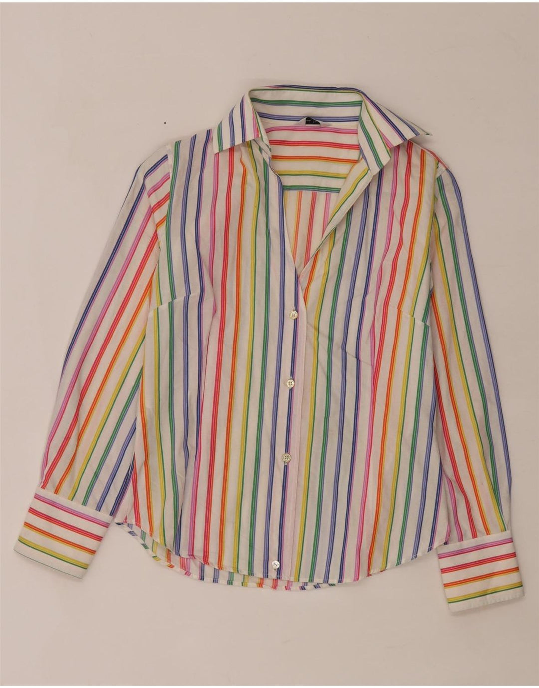 Paul Smith Damen-Hemd IT 42 Medium Mehrfarbig gestreift aus Baumwolle