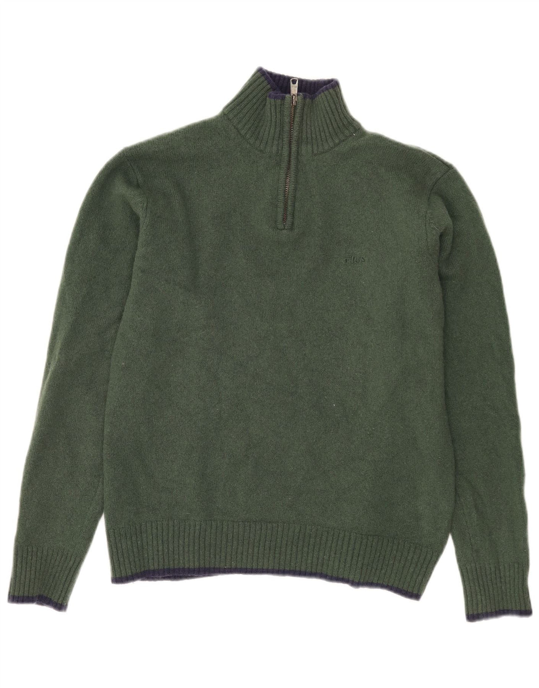 FILA Damen-Pullover mit Reißverschluss, UK 18, XL, Khaki, Lammwolle