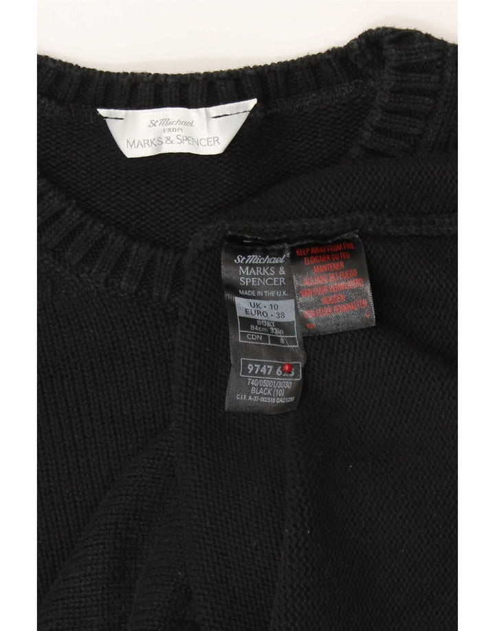 Marks & Spencer Damen-Pullover, übergroß, Rundhalsausschnitt, Gr. 10, Größe S, Schwarz