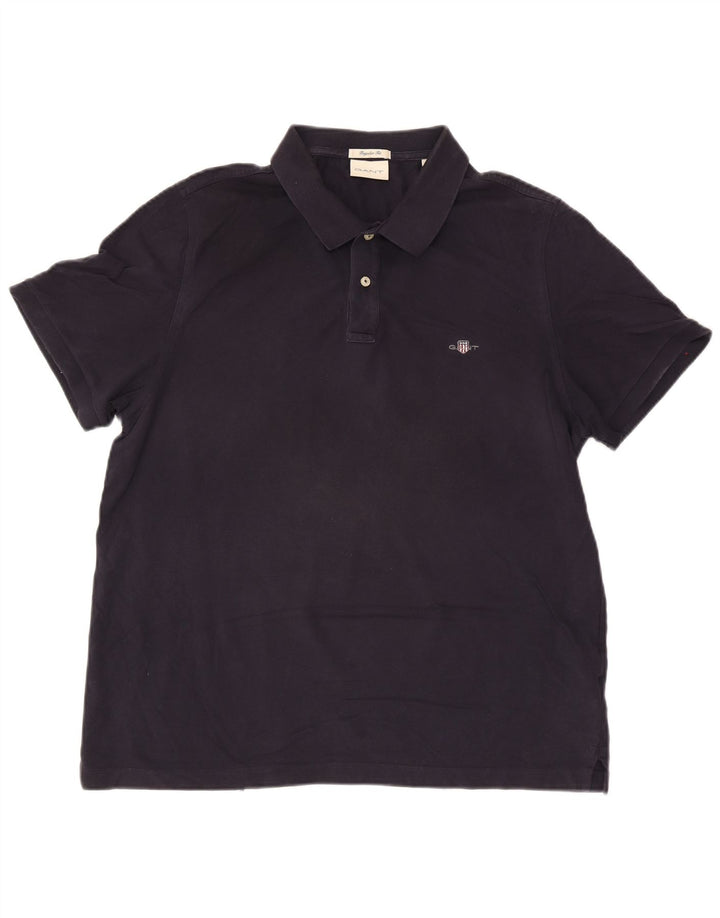 Gant Herren Poloshirt 2XL Marineblau Baumwolle