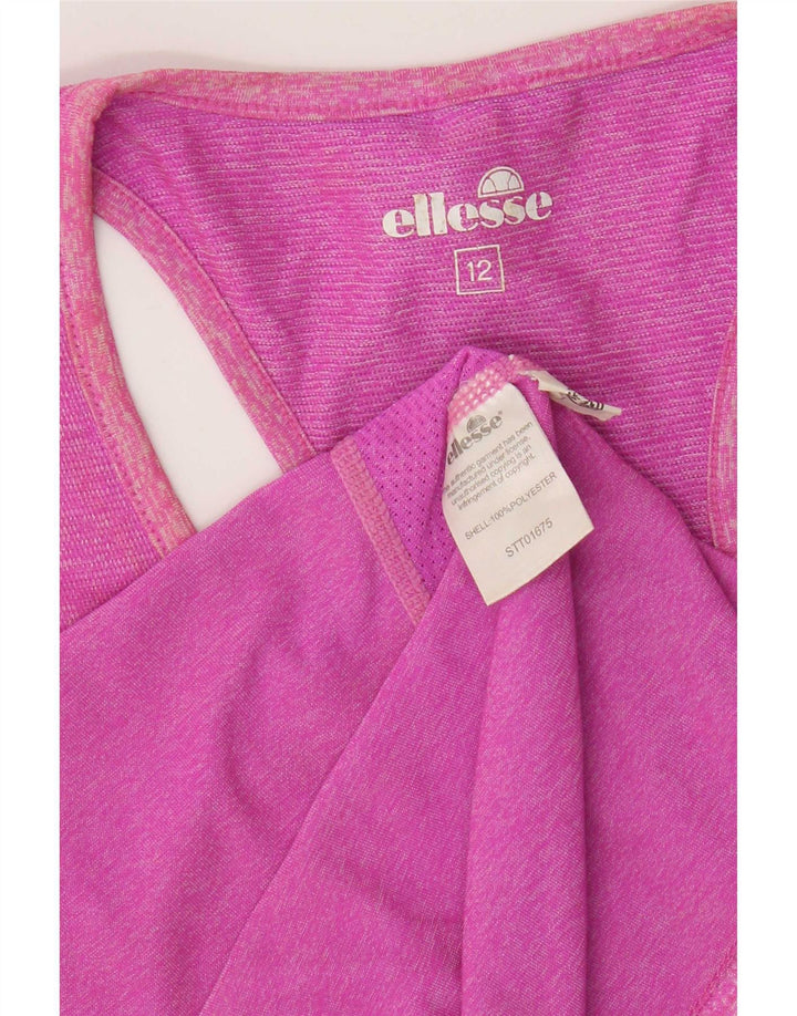 Ellesse Damen-Trägershirt UK 12 Mittelrosa meliertes Polyester