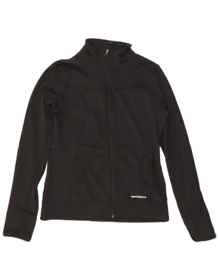New Balance Damen-Trainingsanzug-Oberteiljacke UK 12 Mittelschwarzes Polyester