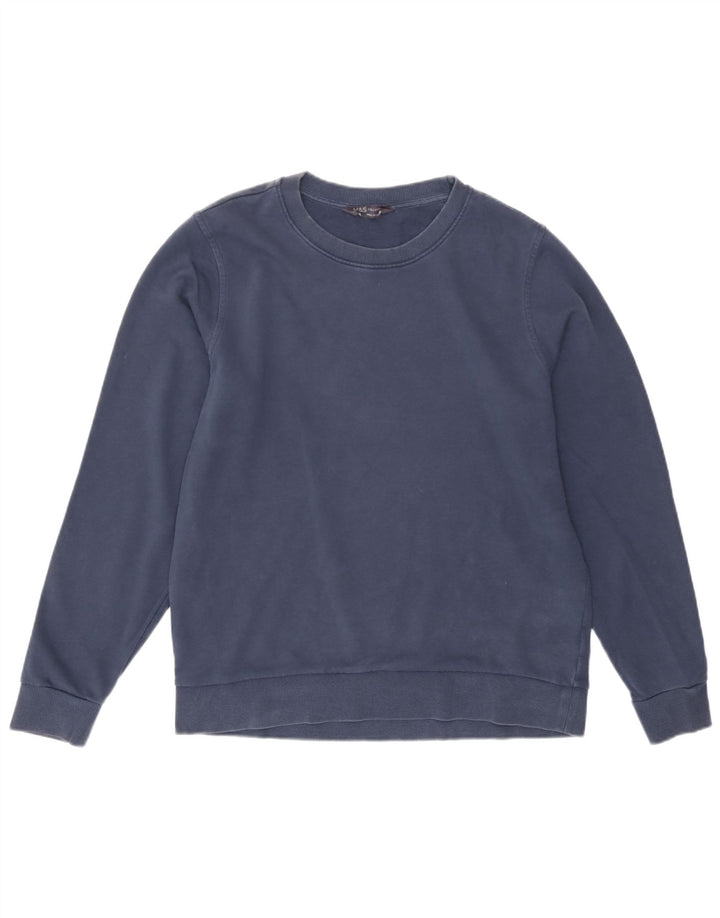 Marks & Spencer Damen-Sweatshirt-Pullover UK 14 Large Marineblaue Baumwolle