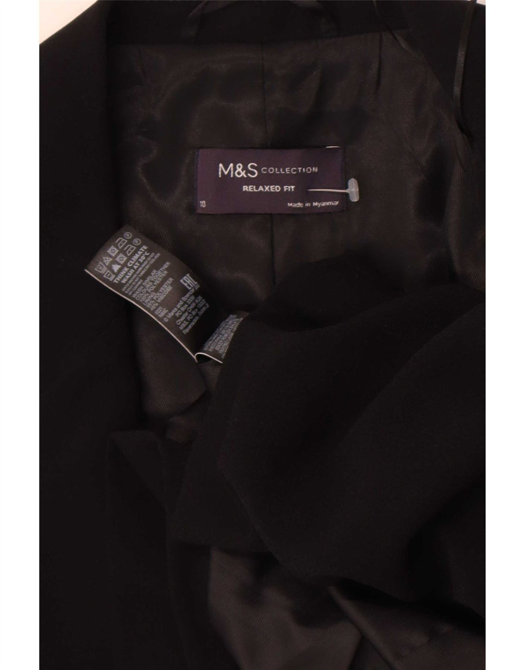 Marks & Spencer Damen-Blazer mit 3/4-Ärmeln, Gr. 10, Schwarz