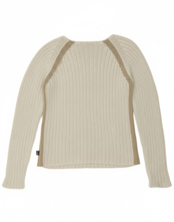 Killer Loop Damen-Pullover mit U-Boot-Ausschnitt, Gr. 10, Größe S, weiß gestreift