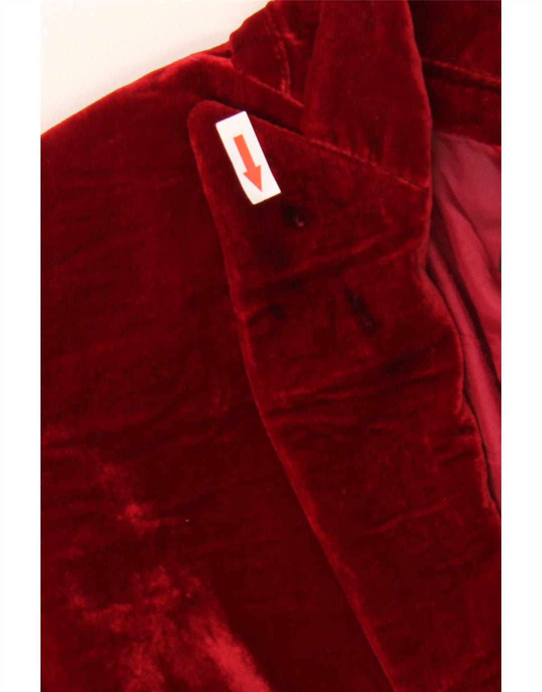 Massimo Dutti Damen-Blazer aus Samt mit 1 Knopf, EU 44, XL, rote Viskose