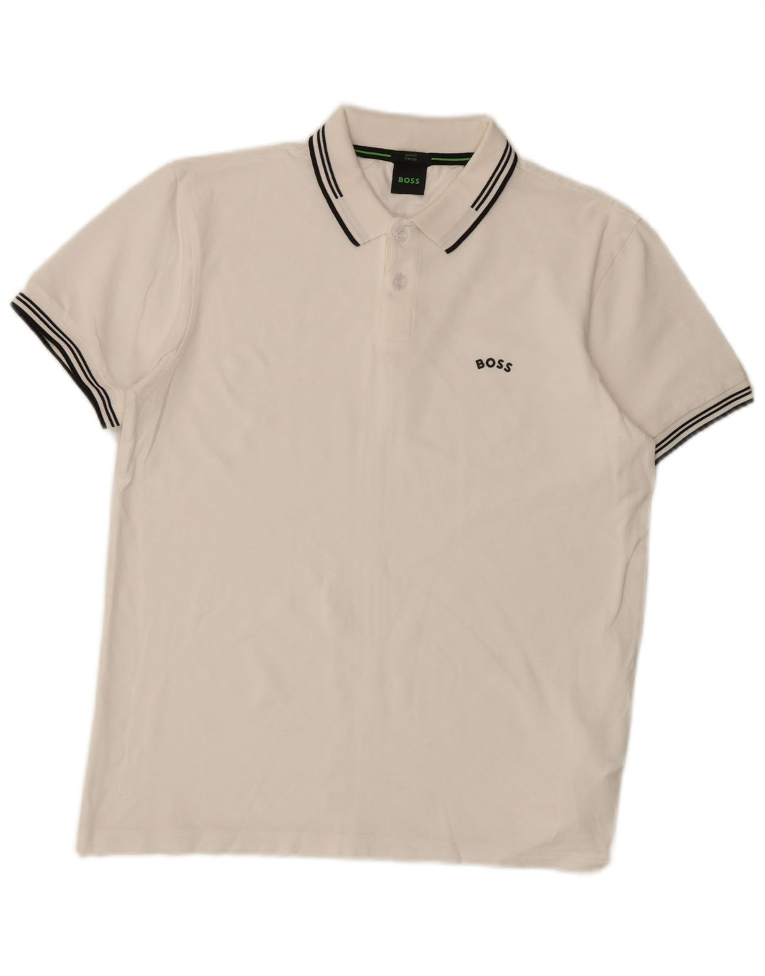 Hugo Boss Slim-Fit-Poloshirt für Herren aus mittelweißer Baumwolle