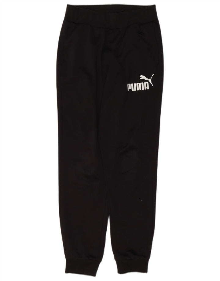 Puma Jungen Trainingshose mit Grafik, Jogger, 11–12 Jahre, schwarzes Polyester