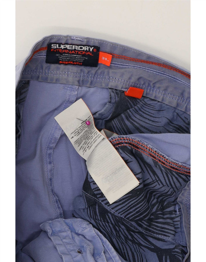Superdry Herren Chinoshorts W34 Large Lila Baumwolle