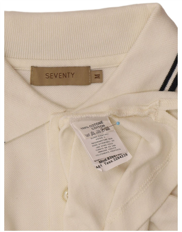 SEVENTY Herren-Poloshirt, mittelgroß, cremefarbene Baumwolle