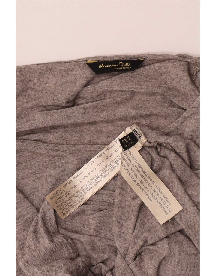 Massimo Dutti Damen Top 3/4 Ärmel UK 12 Mittelgraue Viskose
