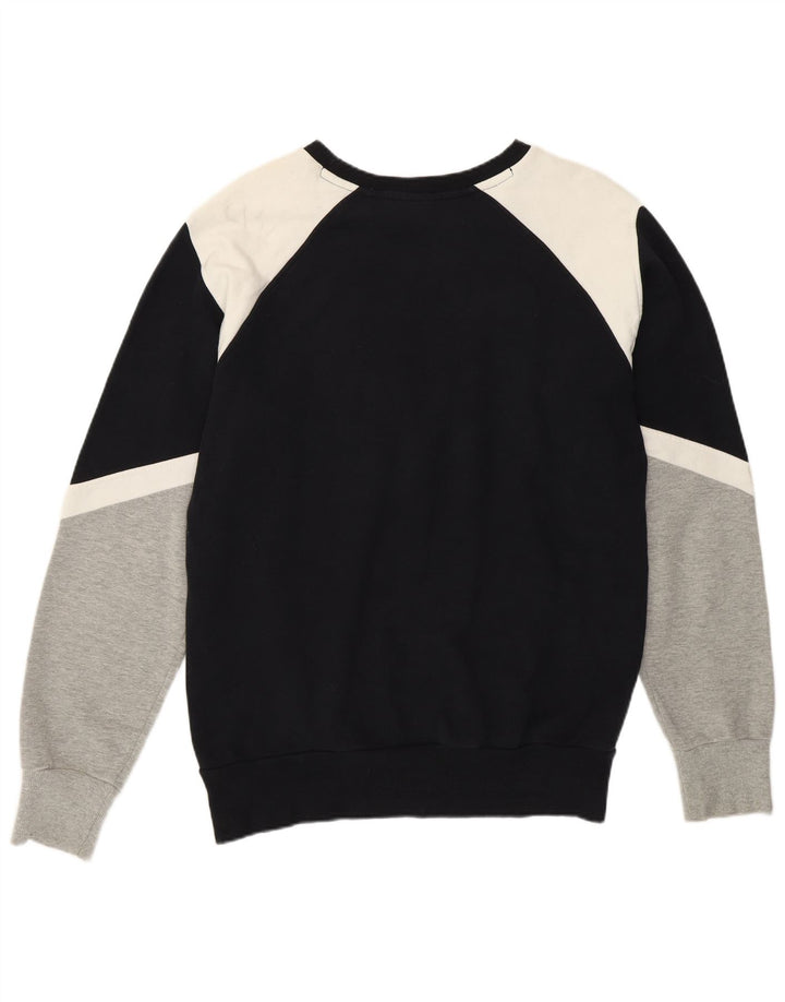 Ellesse Womens Graphic Sweatshirt Pullover UK 10 Small Black Colourblock