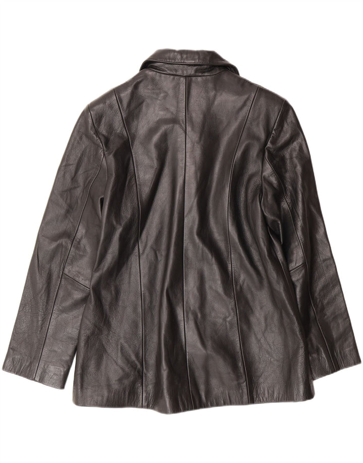 VINTAGE Womens Leather Jacket IT 46 Large Black Leather Vintage Vintage and Second-Hand Vintage from Messina Hembry 