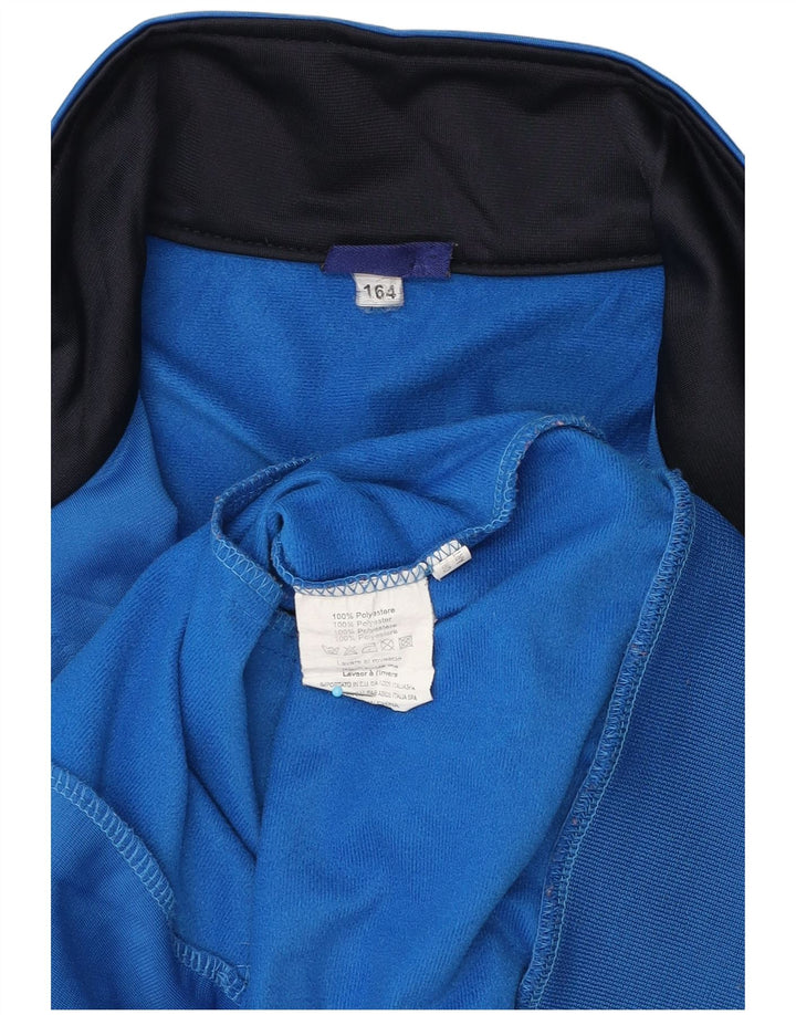 Asics Jungen-Trainingsanzug-Top-Jacke, 13–14 Jahre, blaues Farbblock-Polyester
