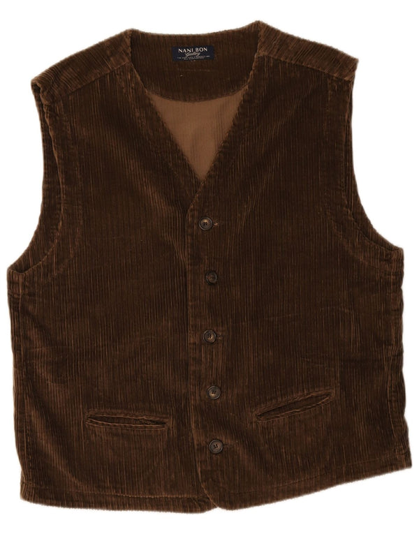 NANI BON Herren Cordweste IT 54 XL Braun Baumwolle