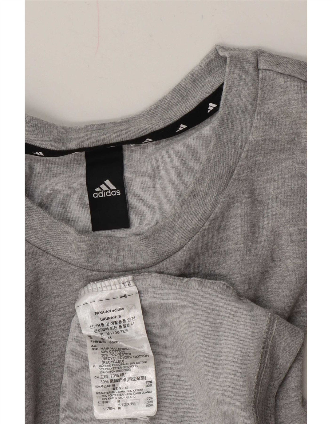 Adidas Herren Grafik T-Shirt Top Large Grau Baumwolle