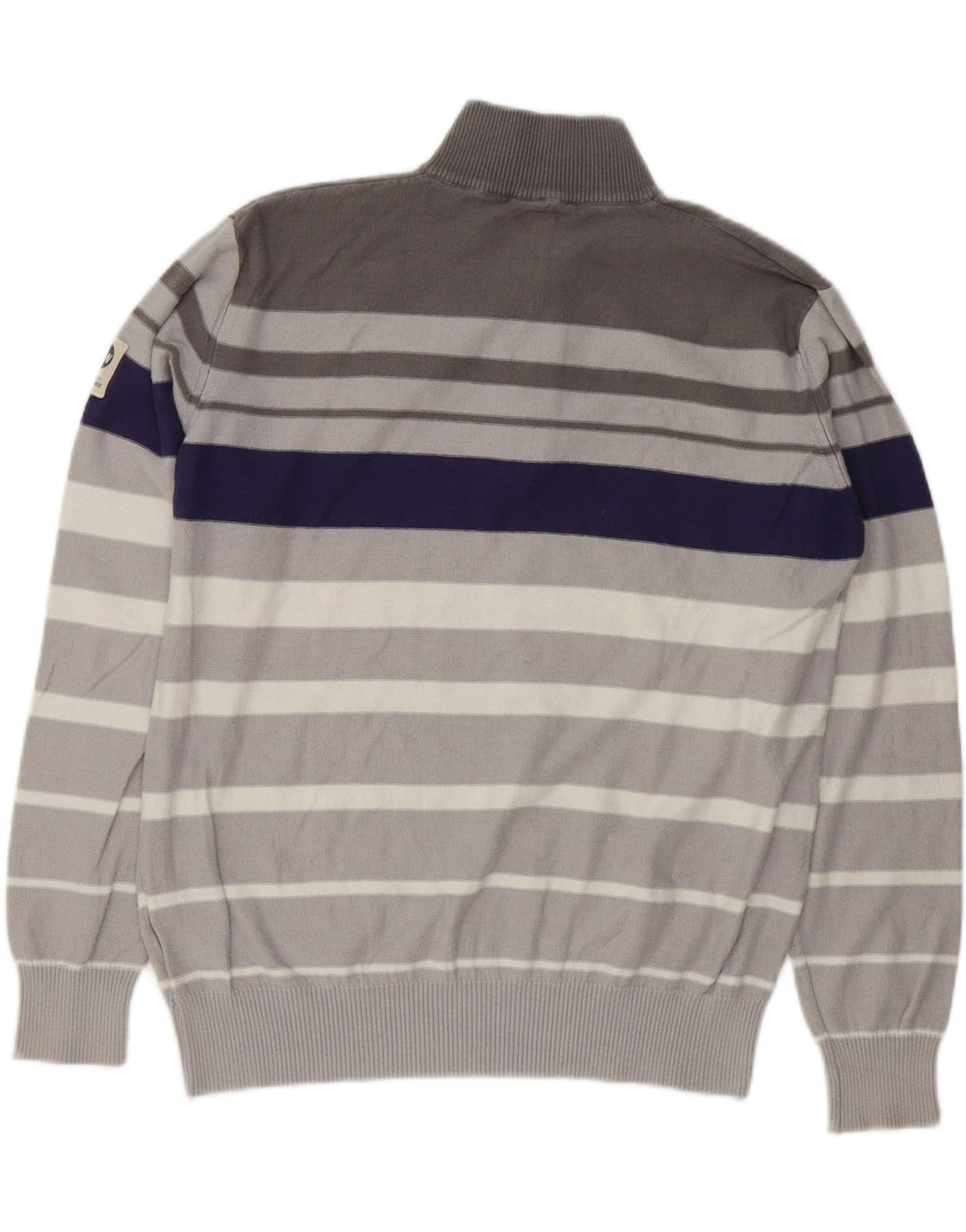 MURPHY & NYE Herren-Pullover mit grafischem Reißverschluss und Rundhalsausschnitt, groß, Grau, Farbblock