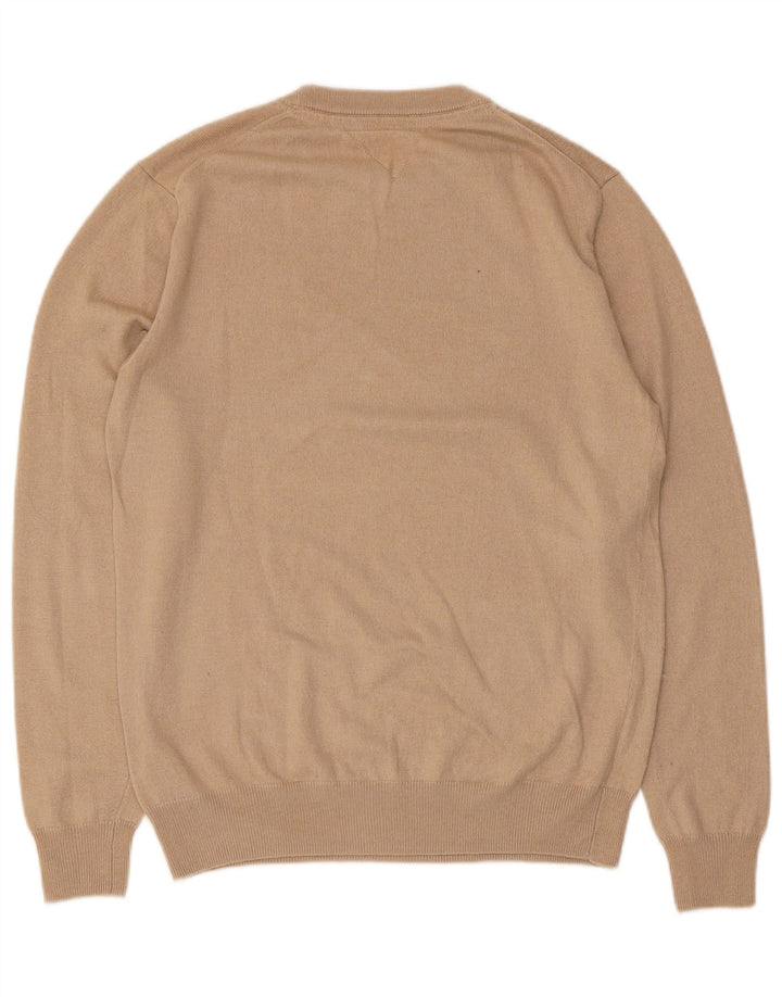 Guess Herren-Pullover mit Rundhalsausschnitt, mittelbeigefarbenes Polyamid