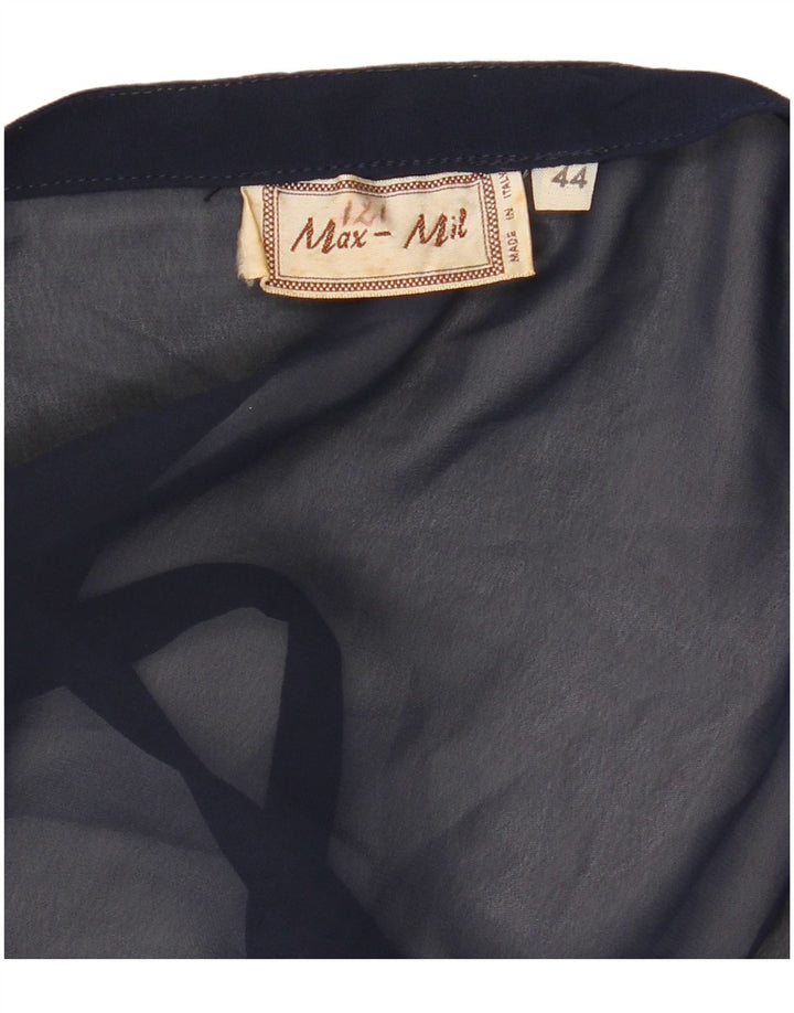 Vintage Damen Cami Top IT 44 Mittel Marineblau Blumen