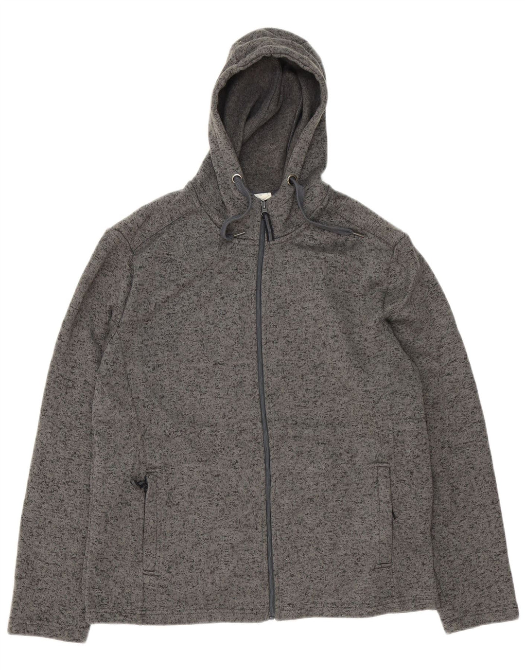 Mountain Warehouse Herren-Kapuzenpullover mit Reißverschluss, XL, grau geflecktes Polyester