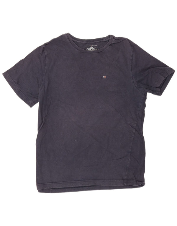Tommy Hilfiger Herren-T-Shirt-Oberteil aus Baumwolle in mittlerem Marineblau