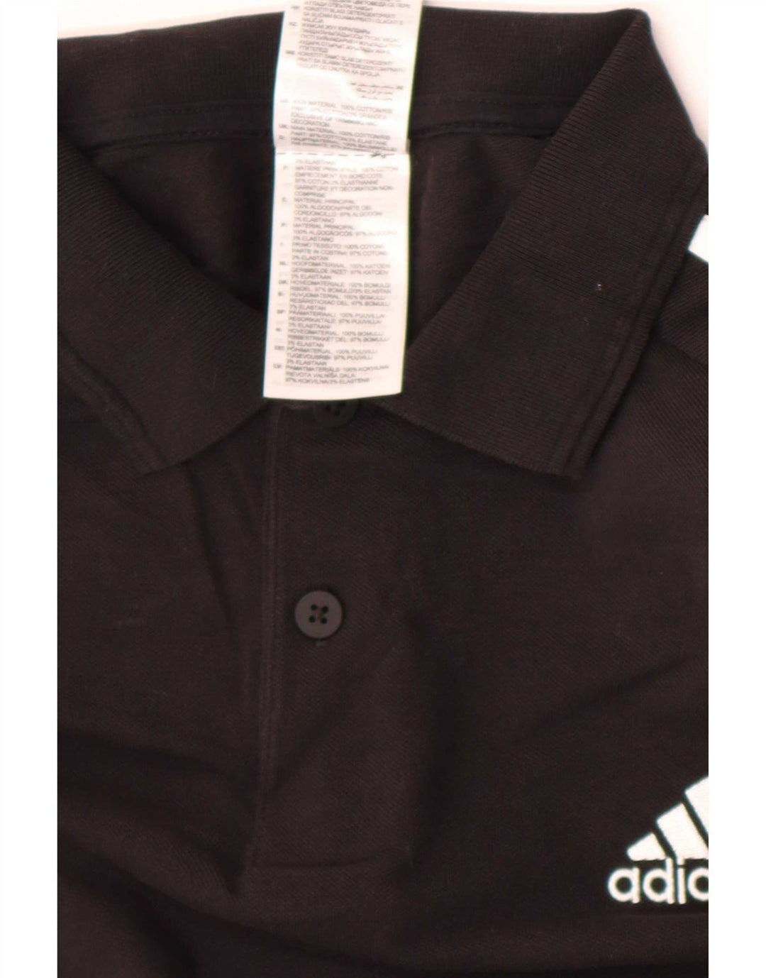 Adidas Herren-Poloshirt mit kurzen Ärmeln, normal, groß, aus schwarzer Baumwolle