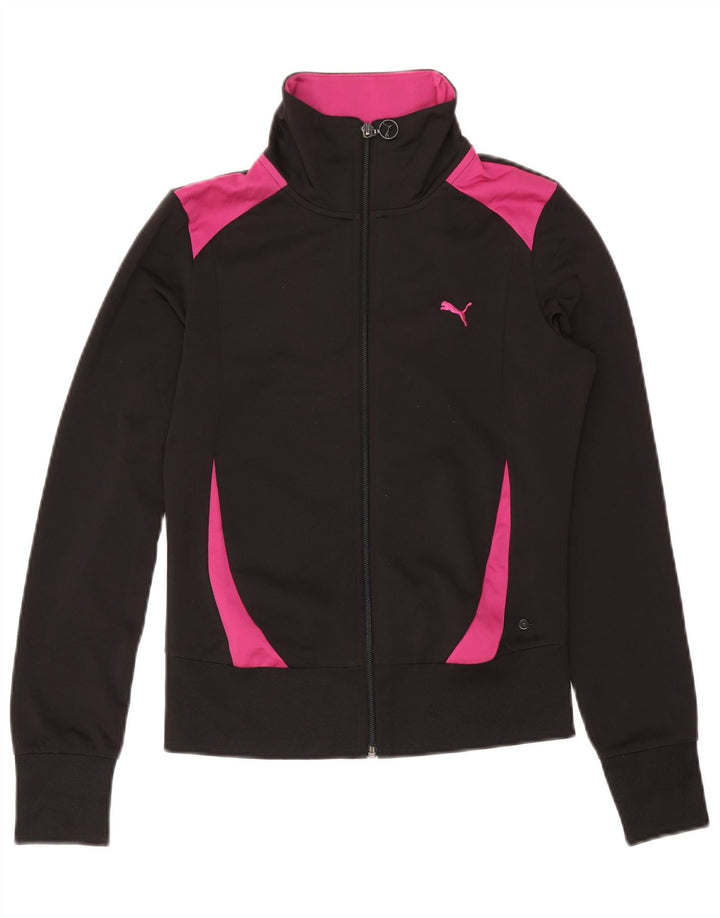 PUMA Damen-Trainingsanzug-Top-Jacke, UK 10, Größe S, Schwarz, Farbblock