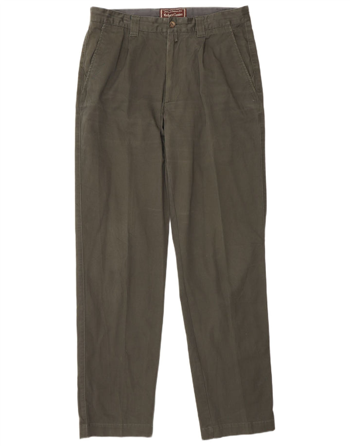 MARLBORO CLASSICS Herren-Chinohose mit Klammern, EU 50, Größe L, W34, L34, Khaki
