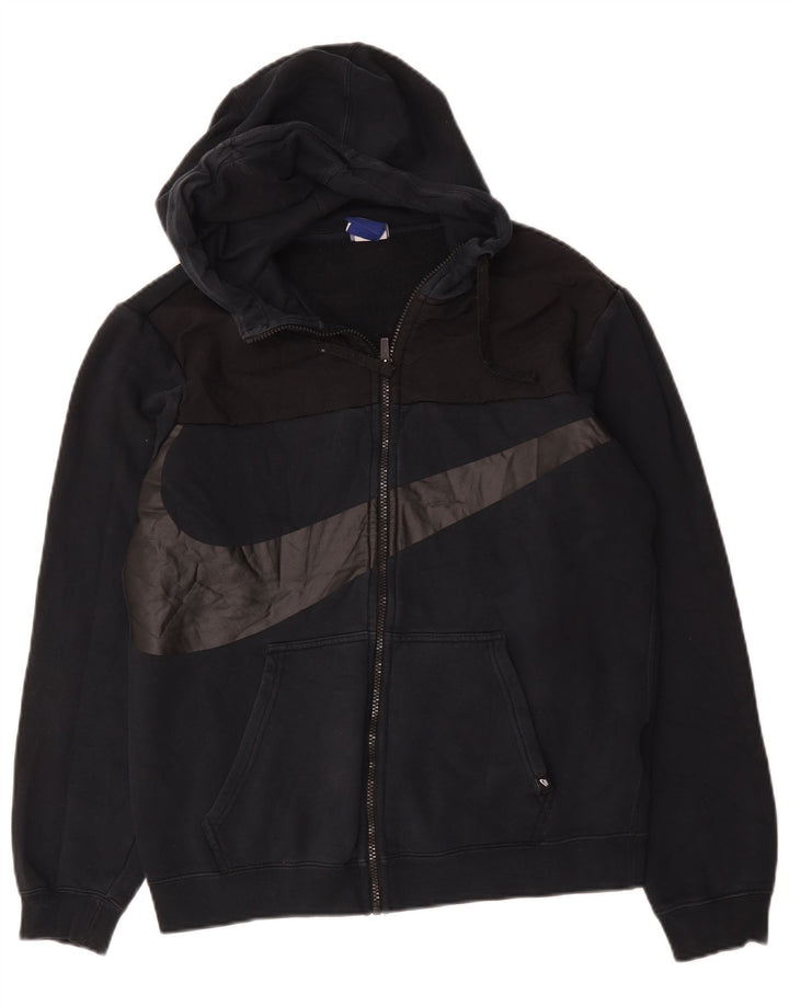 Nike Herren-Kapuzenpullover mit grafischem Reißverschluss, mittelschwarz, Baumwolle