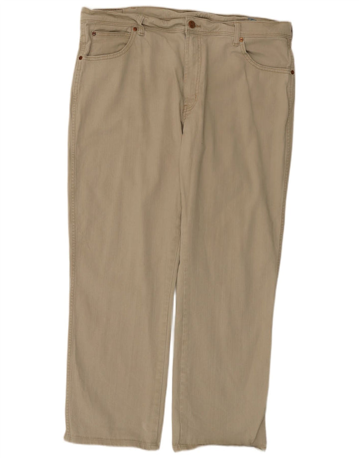 Wrangler Herren Regular Fit Straight Jeans W40 L32 Beige Baumwolle