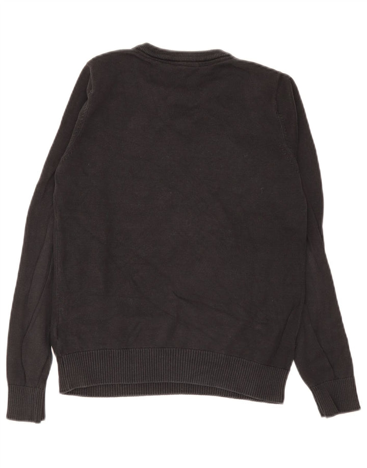 Marks & Spencer Jungen-Pullover mit V-Ausschnitt, 10–11 Jahre, schwarze Baumwolle