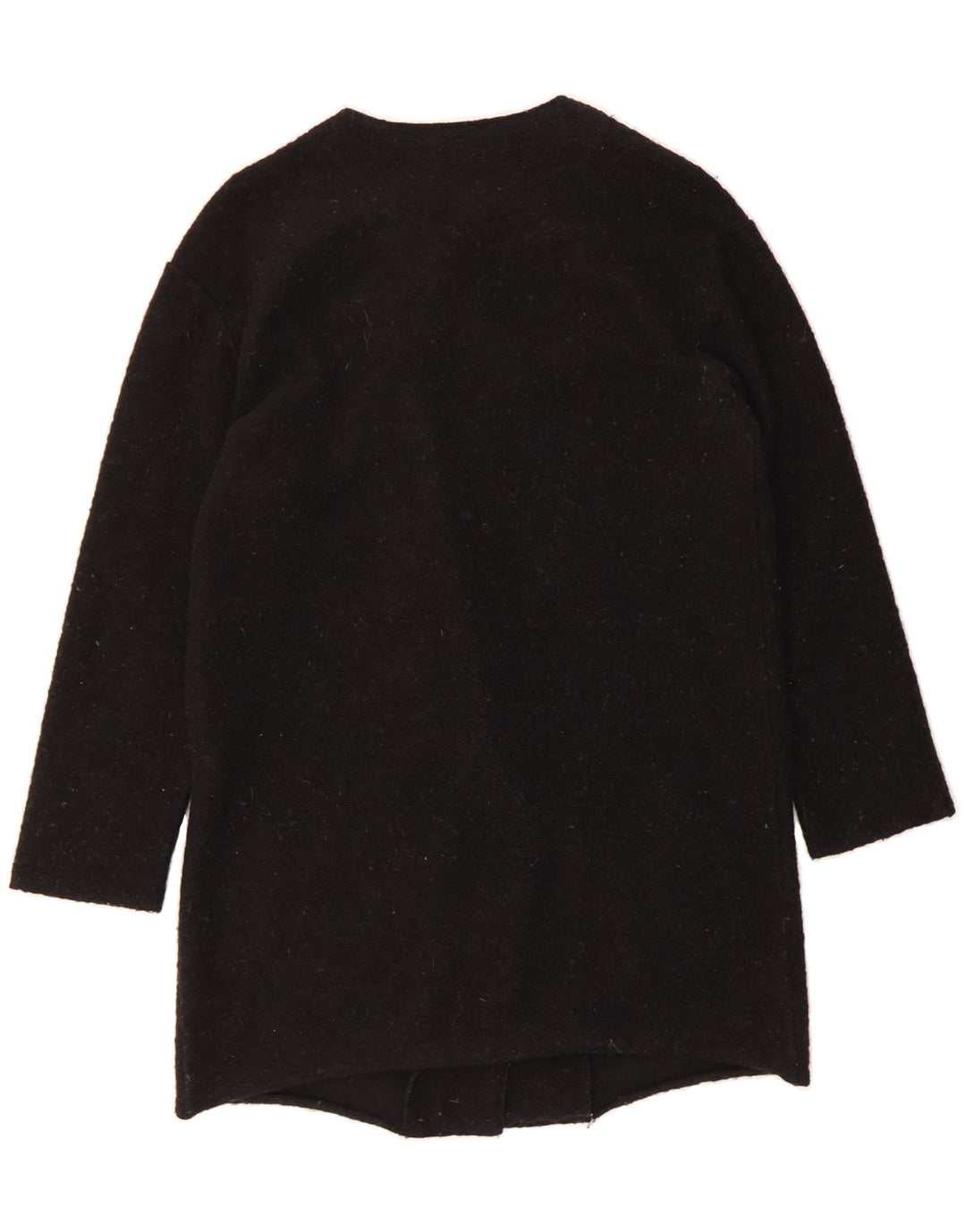 BENETTON Womens Open Overcoat UK 10 Small Black Wool Vintage Benetton and Second-Hand Benetton from Messina Hembry 