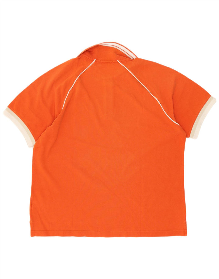Sergio Tacchini Herren-Poloshirt, EU 50, Mittelorange, Colourblock-Baumwolle