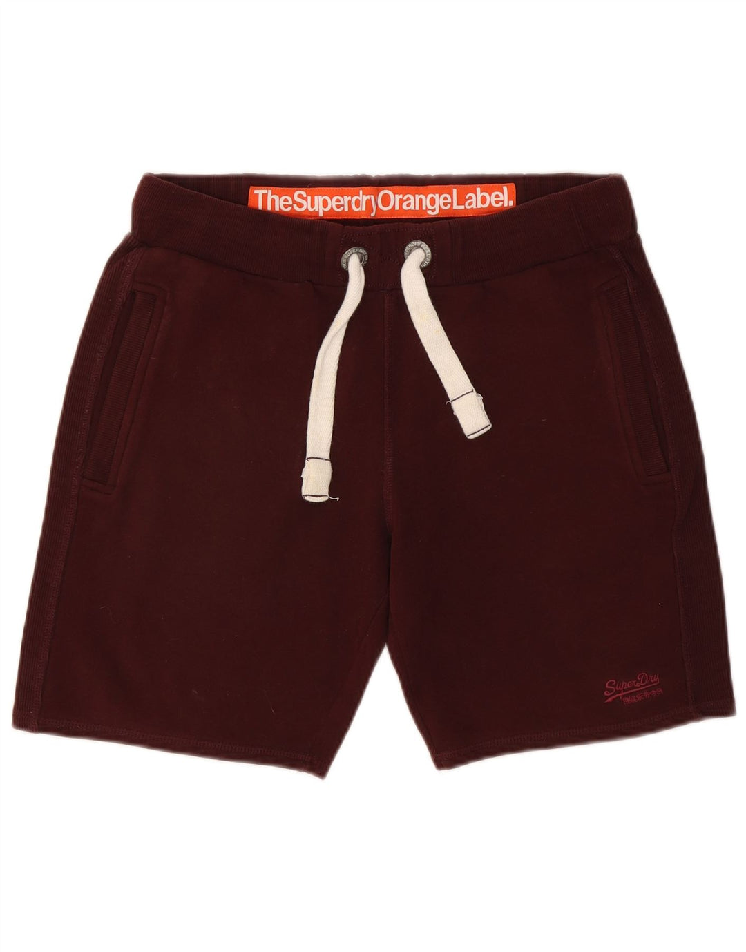 Superdry Herren-Sportshorts aus mittlerer burgunderroter Baumwolle