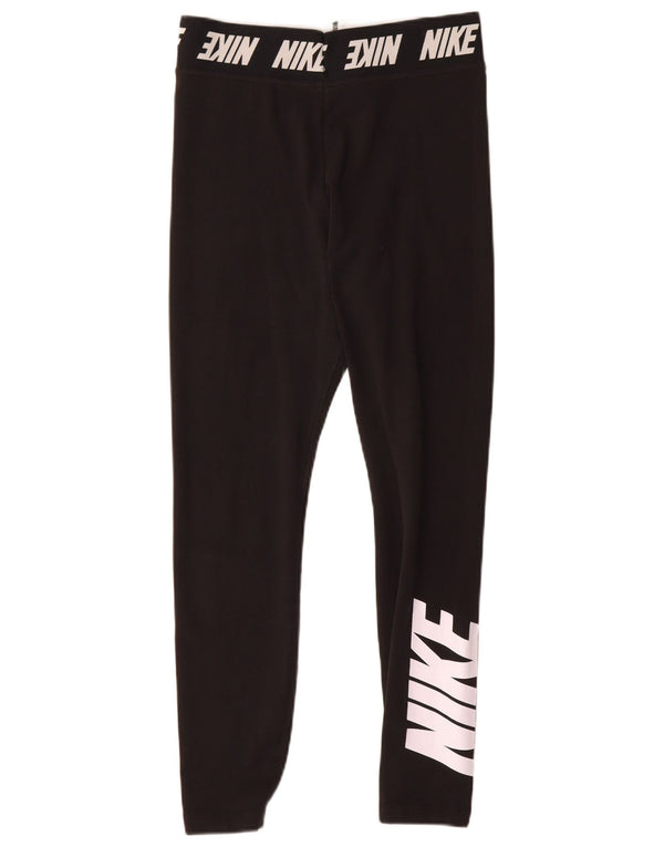 Nike Womens Graphic Leggings UK 12 Mittelschwarze Baumwolle