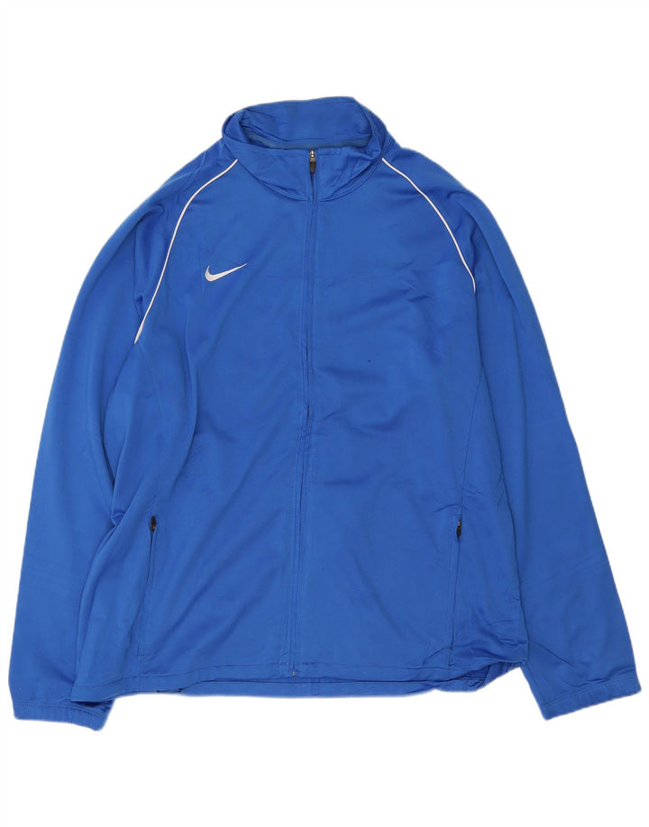 Nike Herren-Trainingsanzug-Top-Jacke, 2XL, blaues Polyester