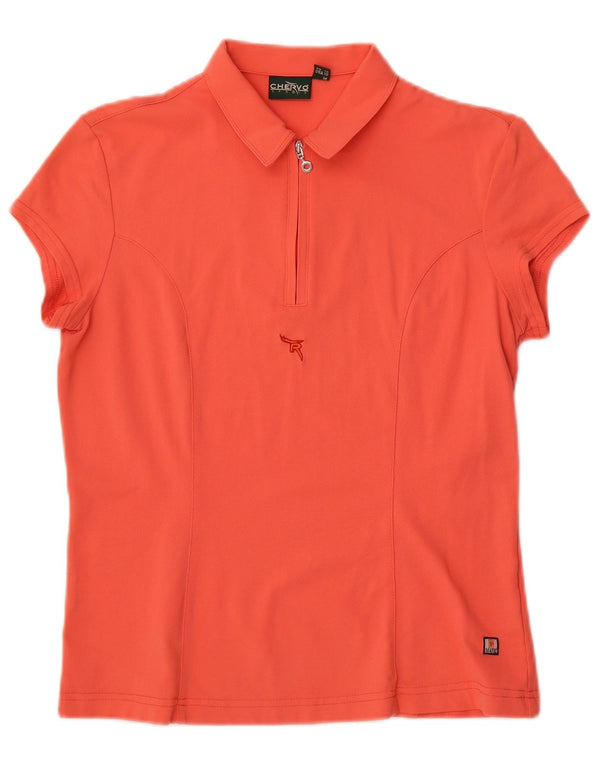 Chervo Damen Poloshirt UK 12 Medium Orange