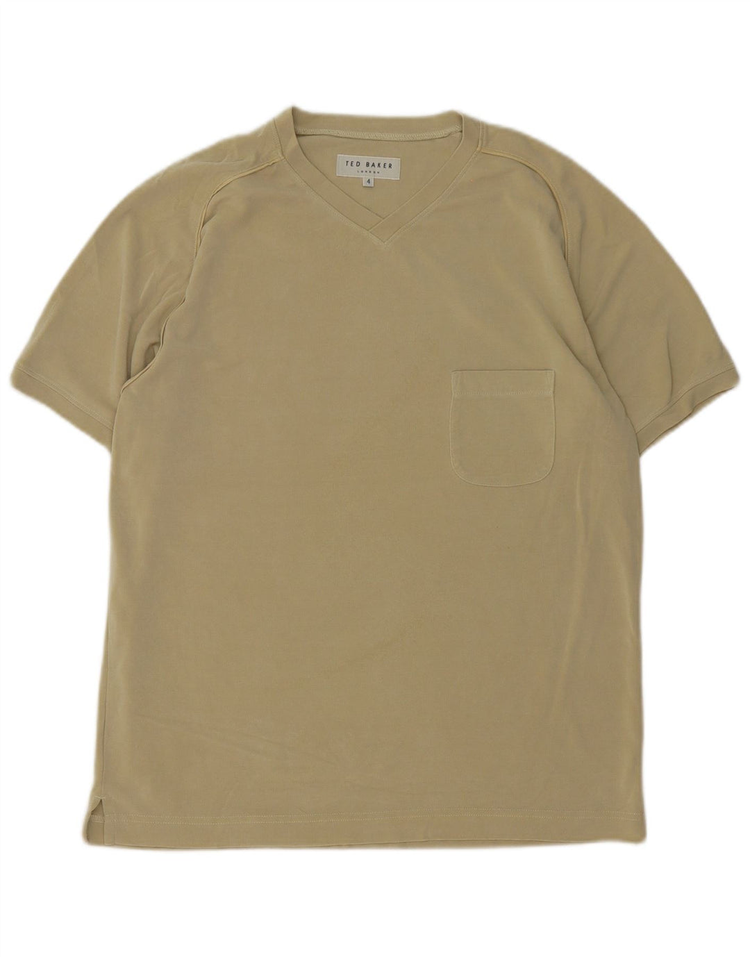 Ted Baker Herren T-Shirt Top Größe 4 Large Khaki Baumwolle